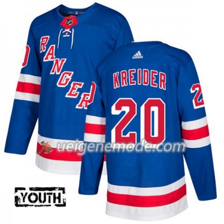 Kinder Eishockey New York Rangers Trikot Chris Kreider 20 Adidas 2017-2018 Blau Authentic